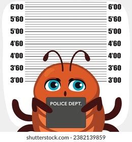 Funny Bed Bug Character On Police Stock Vector (Royalty Free) 2382139859 | Shutterstock