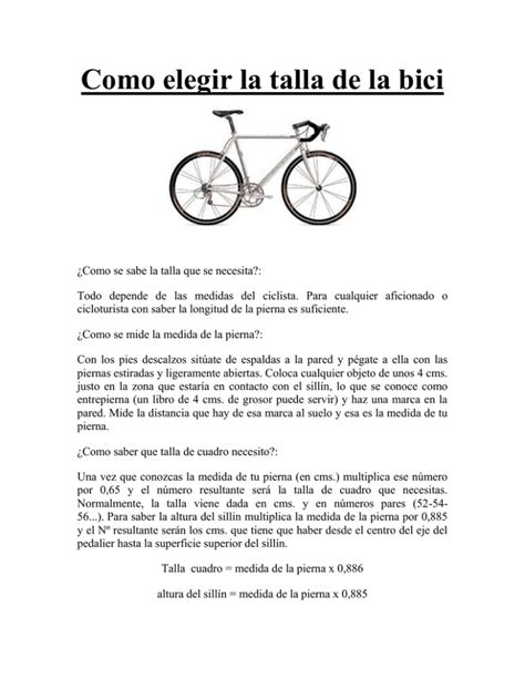 Como Elegir La Talla De La Bici