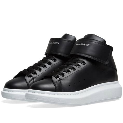 Alexander Mcqueen Hi Top Strap Wedge Sole Sneaker Black End Kr