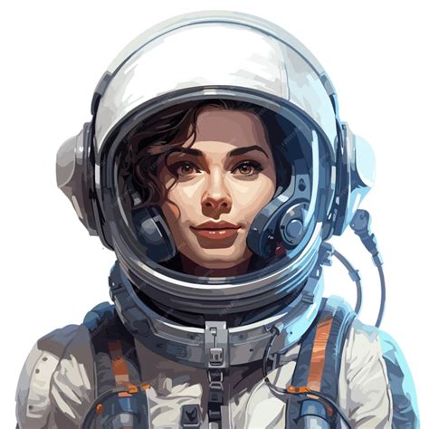 Vector De Mujer Astronauta Sobre Fondo Blanco Vector Premium