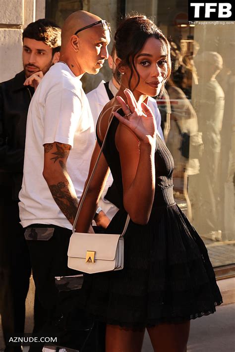 Laura Harrier Sexy Seen Flaunting Her Hot Tits And Legs During Paris Fashion Week In Paris Aznude