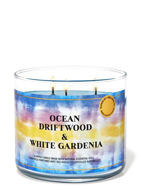 Ocean Driftwood And White Gardenia 3 Wick Candle Bath And Body Works