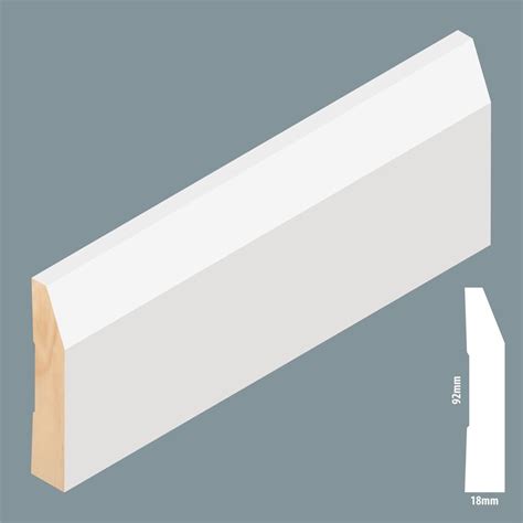 Woodhouse 92 X 18mm Fj Half Splayed Primed Pine Moulding Lineal Metre