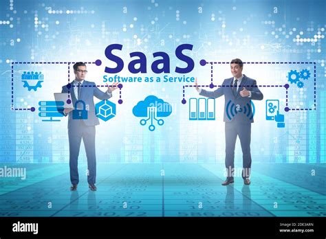 Software As A Service Saas Concept With The Businessman Stock Photo