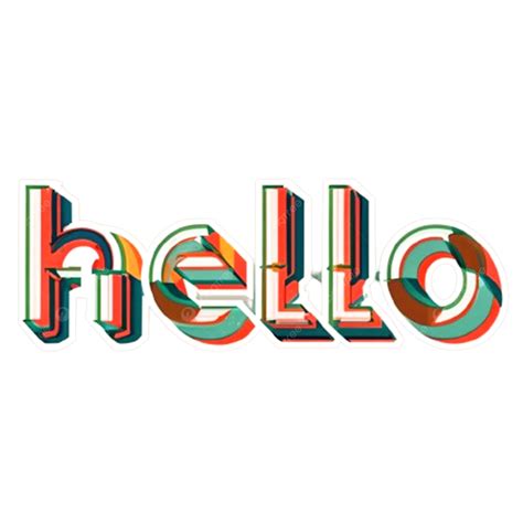 Hello Text Colourful Typography Colourful Text Hello Png Transparent