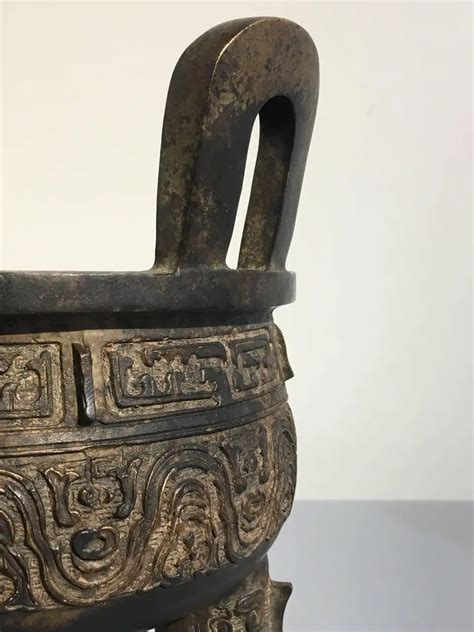 Chinese Archaisit Cast Bronze Ding Tripod Censer Early Th Century China