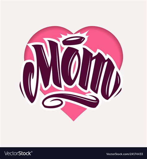 Mom tattoo style lettering Royalty Free Vector Image