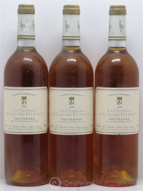 Acheter Sauternes La Chapelle De Lafaurie Peyraguey 1998 Lot 12091