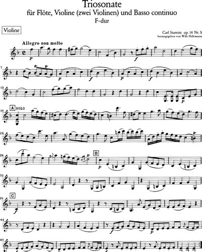 Triosonate F Dur Op 14 5 Flute Violin Alternative Sheet Music By