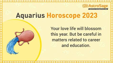 Aquarius Horoscope 2023 in 2023 | Aquarius horoscope, Horoscope ...