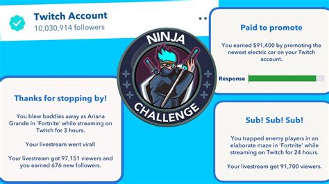 How To Complete The Ninja Challenge Go Viral On Twitch Amass M