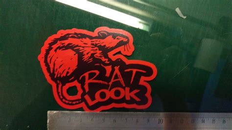 Rat Look Sticker Decal Motorcycle Scooter Car Modified Red And Black