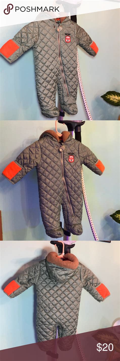 Baby Sage Quilted Onesies With Mittens And Hood 6 9m