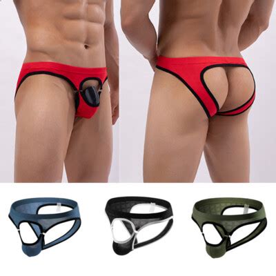 Men Sexy Lingerie Jockstrap Open Front Briefs Underwear Backless Thong G String EBay UK