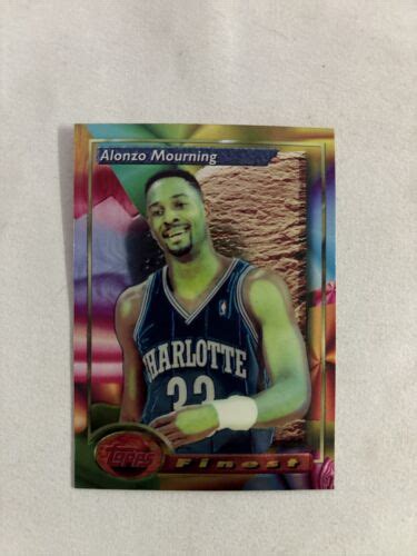 Alonzo Mourning 1993 94 Topps Finest NBA Card 201 Charlotte Hornets