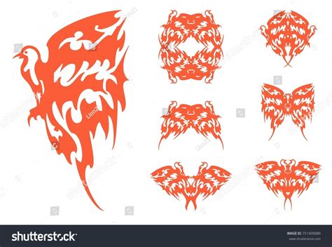 Flaming Dove Symbols Abstract Flying Dove Stock Vector (Royalty Free ...