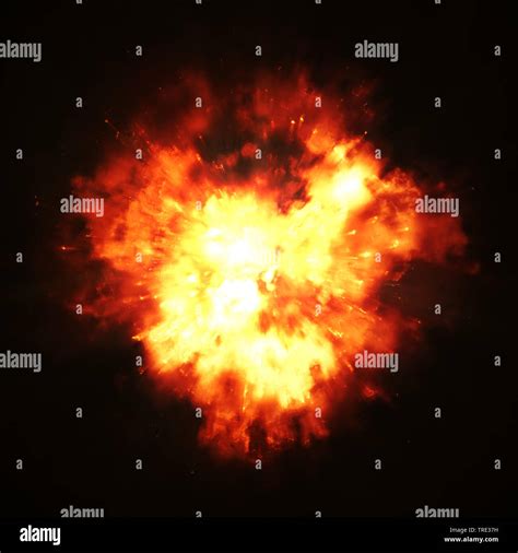 2d Illustration Of A Big Fire Explosion Stock Photo Alamy