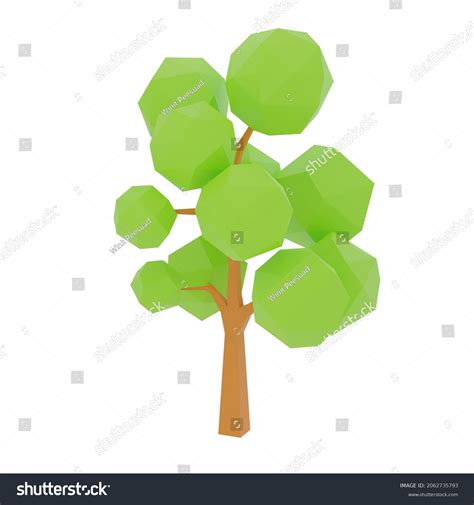 Tree Low Poly 3d Rendering Isolated Stock Illustration 2062735793