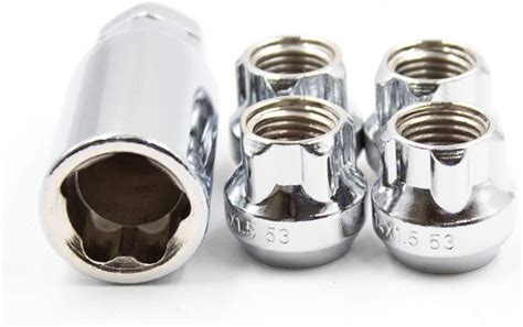 Open End Bulge Acorn Chrome M14 X 1 5 Thread Premium Wheel Lock Set