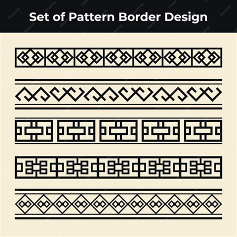 Premium Vector | Set of Geometric Pattern Border Design