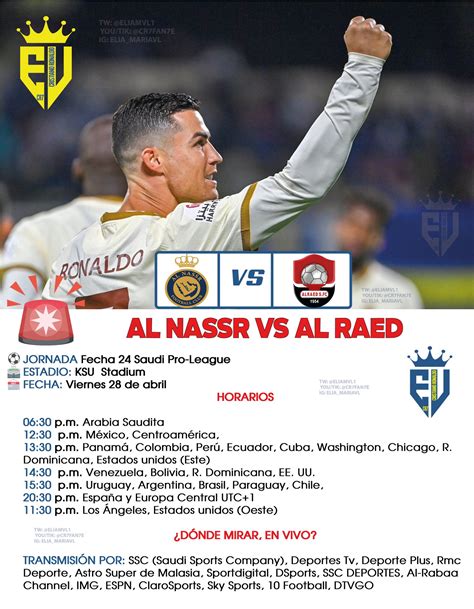 Elia Maria VL 𓃵 on Twitter 1 AL NASSR VS AL RAED HORARIOS