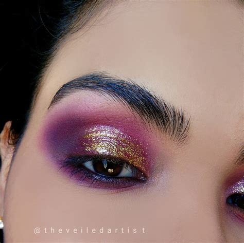 Pink and Gold Glitter Glam Smokey Eyes Tutorial - The Veiled Artist