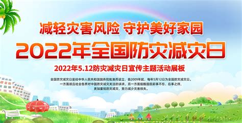 2022年全国防灾减灾日主题展板psd源文件大图网图片素材