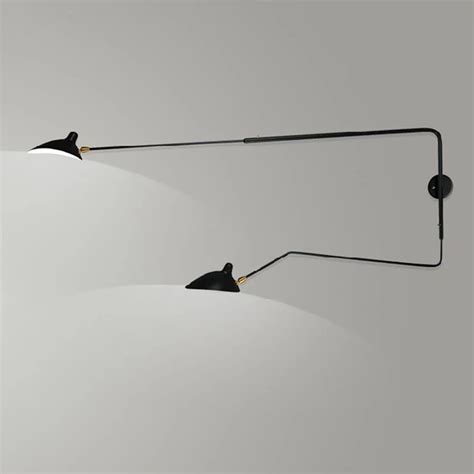 Modern Creative Wall Lamp Serge Mouille 1 Light 2 Arms Rotating Sconce