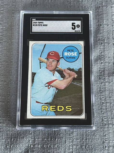 1969 Topps Pete Rose 120 Sgc 5 Cincinnati Reds Ebay