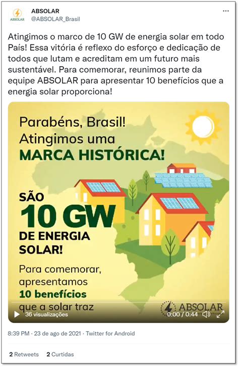 Brasil supera marca histórica na produção de energia solar