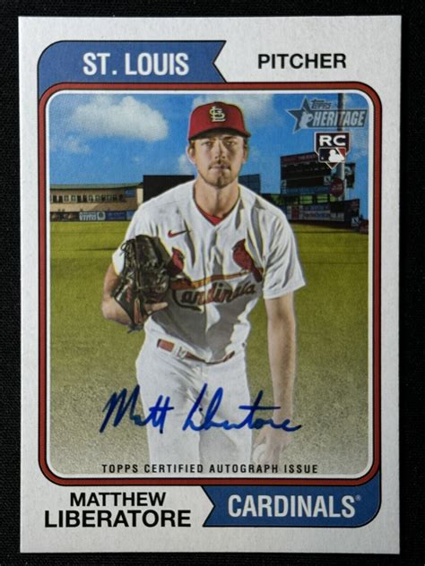 Matthew Liberatore Rookie Auto Topps Heritage Real One Rc