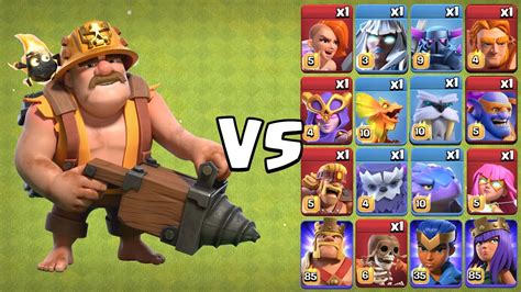 Super Miner Vs All Troops Clash Of Clans Coc YouTube