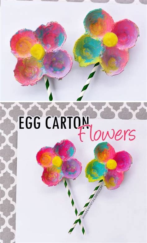 Egg carton flowers – Artofit