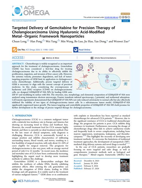 Pdf Targeted Delivery Of Gemcitabine For Precision Therapy Of