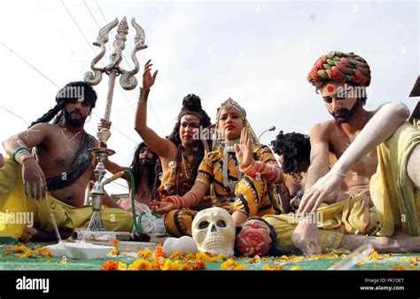 Jammu Indian Controlled Kashmir 5th Mar 2016 Devotees Dressed As