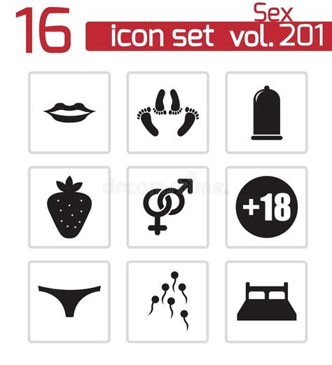 Vector Black Sex Icons Set Stock Vector Illustration Of Party 35256014