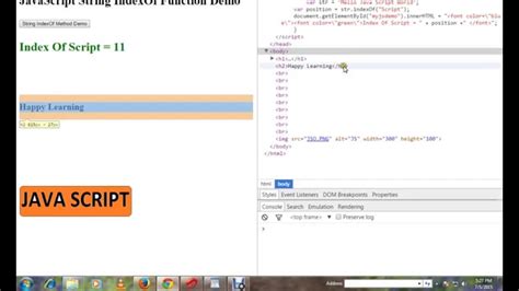 Strings Indexof Method In Javascript Demo Youtube