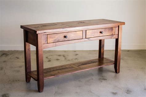 Walnut 2 Drawer Sofa Table - Blue Ridge Log Works