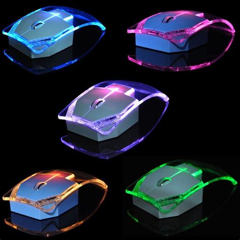 Ultra Thin Transparent Colorful Light Mouse Emitting 24g Wireless Mice