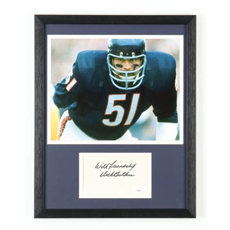 Dick Butkus Signed Bears Custom Framed Photo Inscribed With Friendship