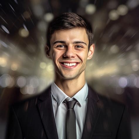 Premium Photo A Man With A Suit And Tie That Says He Is Smiling