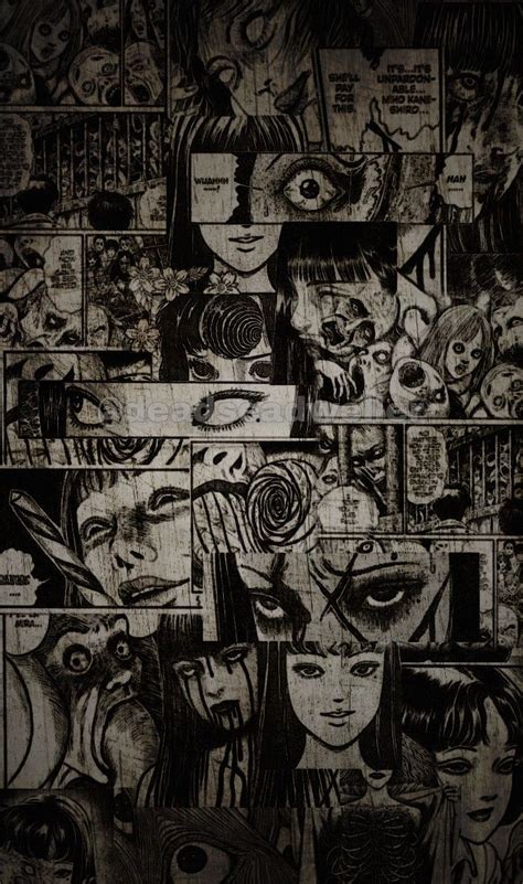 Junji Manga Panel Wallpaper Brown Cool Horror Emo Aesthetic Wallpaper