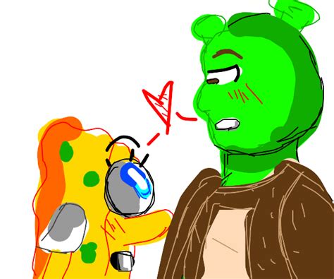 Create a cursed ship that includes Shrek - Drawception