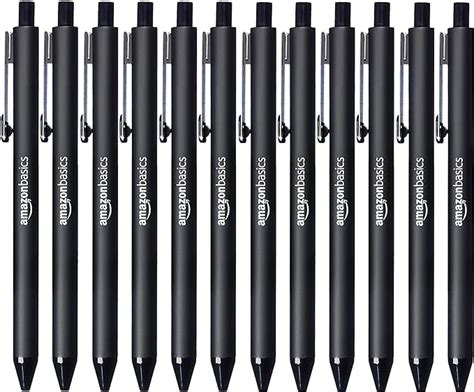 Amazon Basics Retractable Ballpoint Pen Black Pack Amazon Co