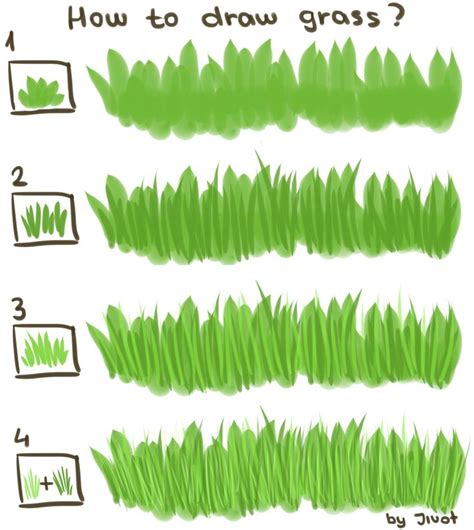 How To Draw Grass Tutorial By Jivot1 On Deviantart Painting Art