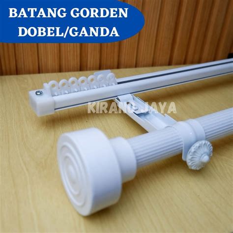 Jual Rollet Dobel Tiang Besi Gorden Double Fullset Batang Hordeng