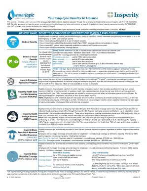 Benefits At A Glance Template 2020 2024 Fill And Sign Printable