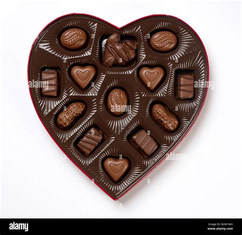 Heart shaped chocolate box Stock Photo - Alamy