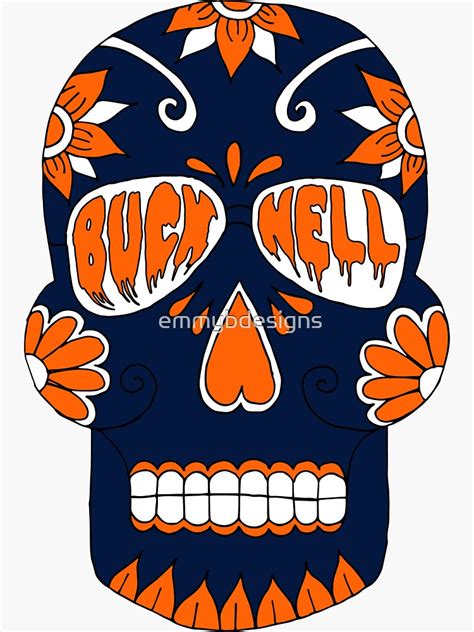 Bucknell Skull Sticker By Emmybdesigns Redbubble