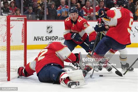 Florida Panthers Goaltender Sergei Bobrovsky Makes A Save In The